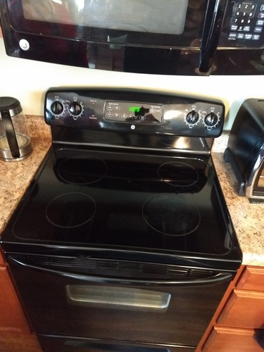 GE electric black range