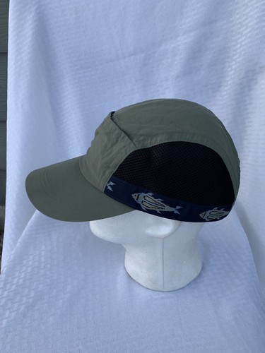Rare! Columbia Fishing Fish Cap Hat Adjustable Velcro pocket on forehead