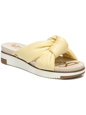

SAM EDELMAN Womens Yellow Croc 0.5 Platform Agatha Wedge Slide Sals, Желтый, H5662L1