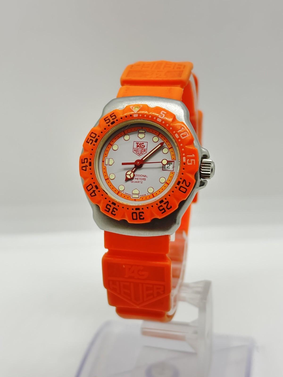 Near Mint] TAG HEUER Formula 1 373.508 Orange Date Quartz Ladies