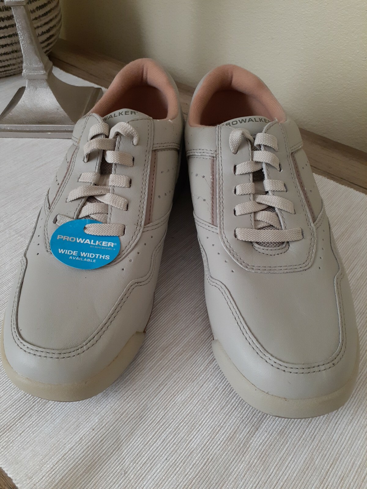 beige walking shoes