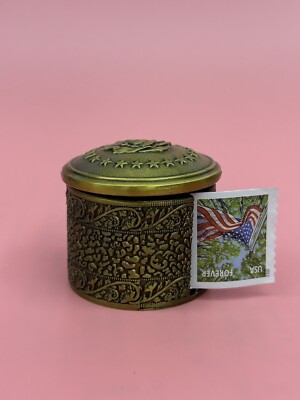 USPS COIL Roll Stamp METAL dispenser office decor brass  Floral motif pattern