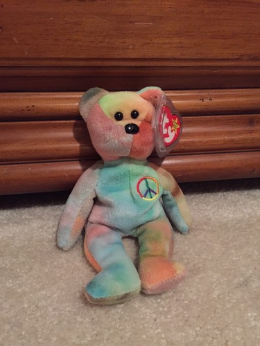 Ty Beanie Baby Rare Peace Bear Retired PVC Pellets 1996 Will Negotiate Satisfied