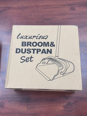 kelamayi Upgrade Broom and Dustpan Set Black + Gray BRAND NEW + FAST SHIPPING