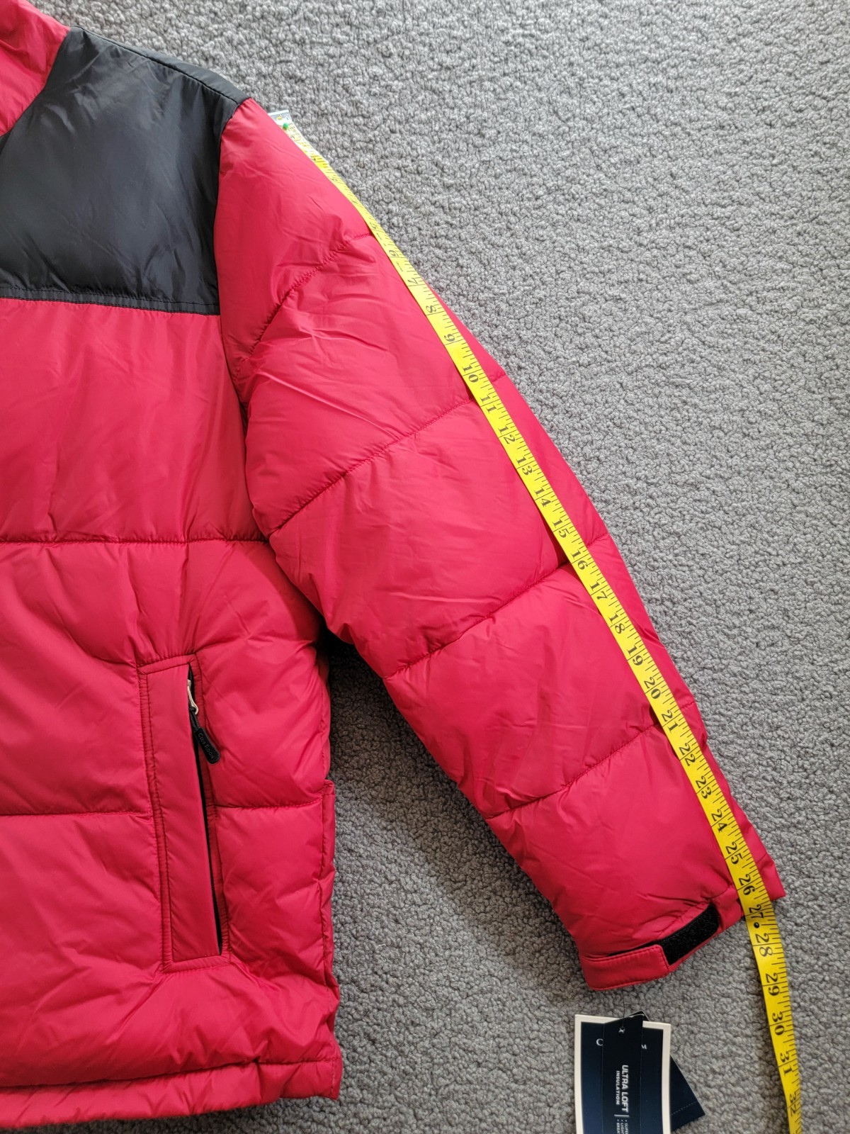 Club Room Colorblocked Quilted Full-Zip Puffer Jacket Men's M Red Long Sleeve - Picture 9 of 19