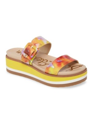 

SAM EDELMAN Женские желтые шлепанцы на танкетке Agustine на платформе 1-1/2 дюйма, 8 м, Желтый, G8846L1