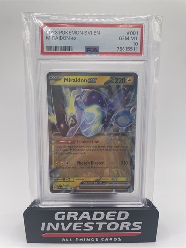 PSA 10 Miraidon EX 081/198 Scarlet & Violet English Pokemon PSA 10 Miraidon EX 081/198 Scarlet & Violet English Pokemon