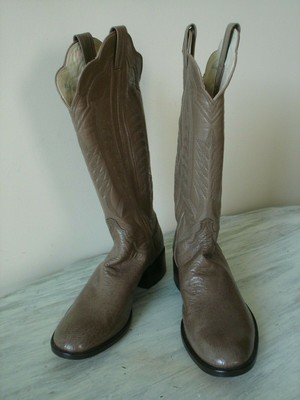 M.L. Leddy's Women's Bottom Cut Smooth Ostrich Tango Tabaco Roper Heel NWOB