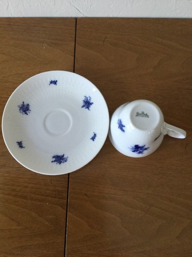 Antique Flow Blue Rosenthal Porcelain Cup and Saucer