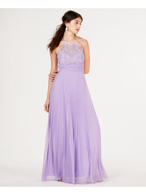 

B DARLIN Женское фиолетовое вечернее платье-футляр макси без рукавов с лямкой на шее для юниоров 5\6, Фиолетовый