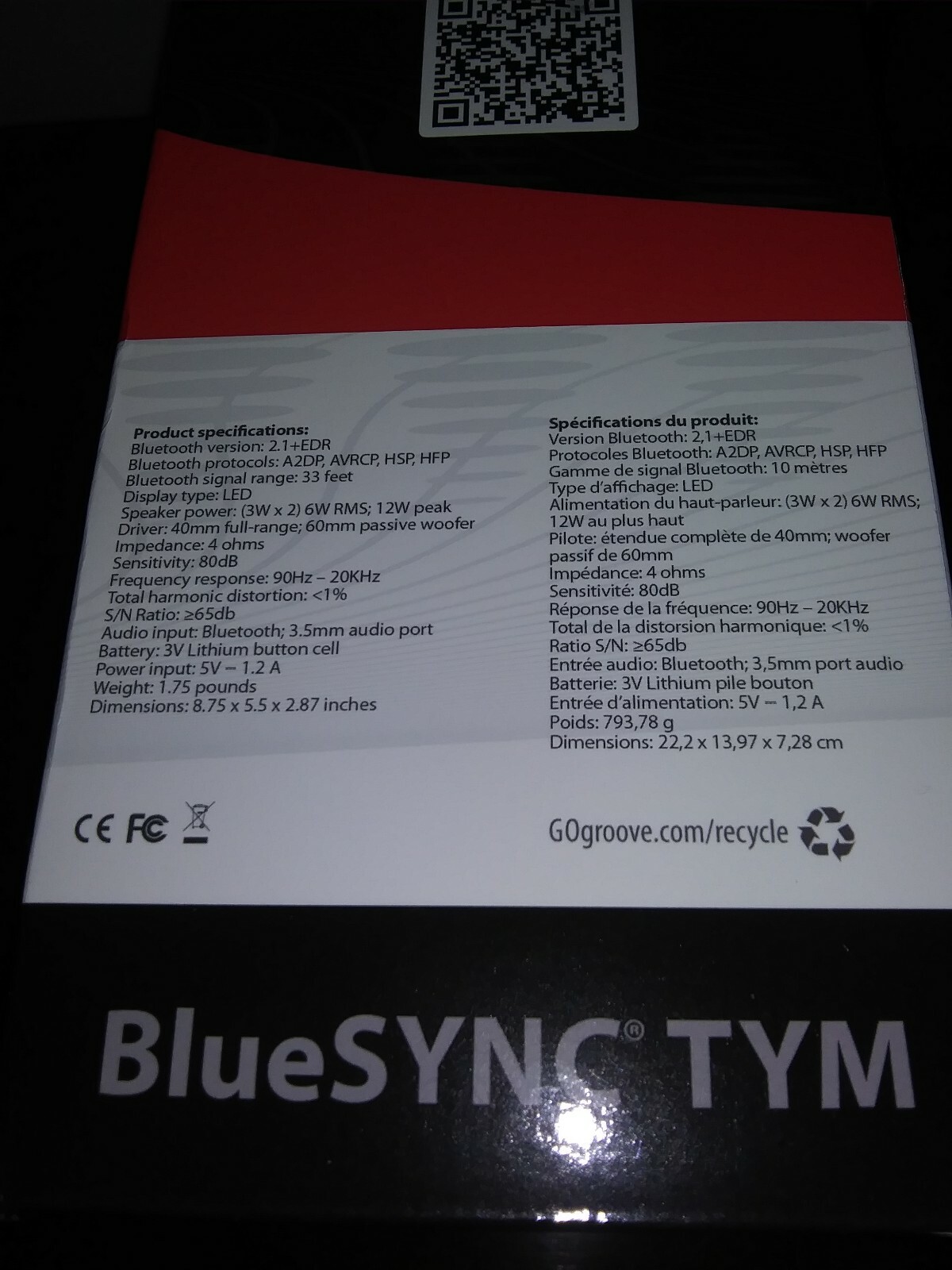 Gogroove BlueSYNC TYM Bluetooth Alarm Clock Wooden Speaker LED Touch AC Powered