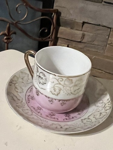 Beautiful Vintage Pink Tea Cup & Saucer. Japan