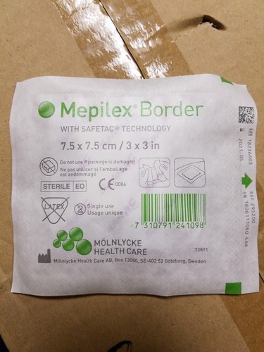 Mepilex Border Self Adherent Soft Silicone Foam Dressing ''3 x 3 ,  10ct.