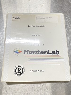 HunterLab ColorFlex Firmware Version 1.51 & Above - Users Manual / Instructions