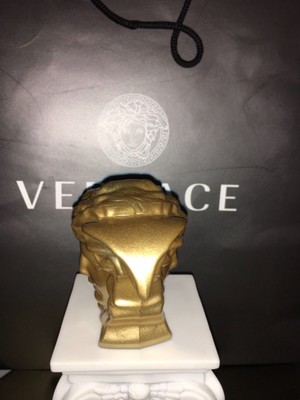 VERSACE GOLD MEDUSA  CRYSTAL PAPERWEIGHT ORNAMENT NEW ESTATE SALE NOW