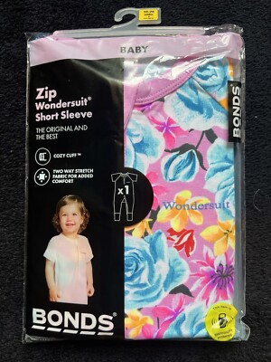 Size 2   Girls Bonds So extra Blooms Wondersuit Short sleeve Floral   BNIP