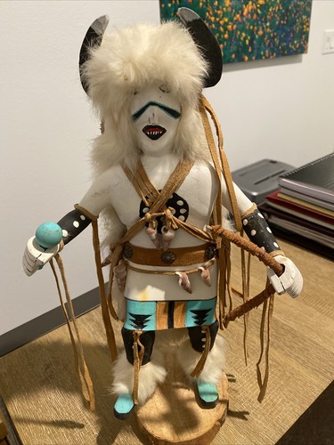 Kachina Doll 14&rdquo; Pre Owned White Buffalo Dancer Signed By J. White 1980&rsquo;s💰💰💰