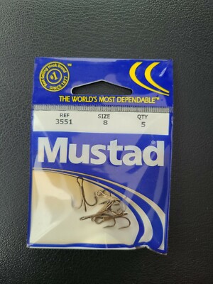 Mustad Treble Hook size 8 (5pack) 3551