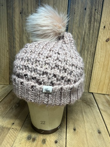 abercrombie kids knit beanie fur pom pom ponk white thick  display picture 2