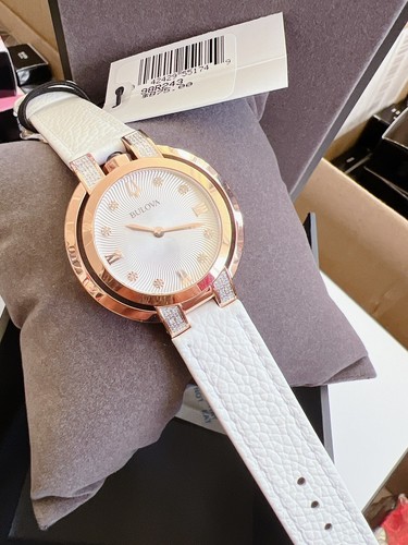 Pre-owned Bulova 98r243 Rubaiyat Quartz Diamond Ladies Watch
