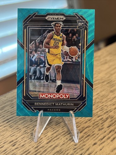 ＊ みろろん⭐️ ＊ 2022-23 Prizm Benedict Mathurin Monopoly Prizm Teal Wave No