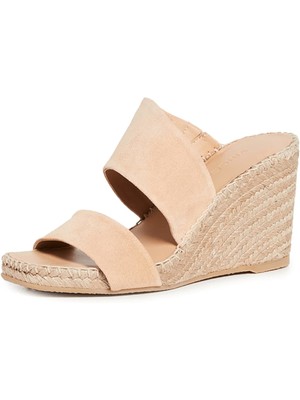 VINCE. Женские бежевые босоножки Garlin на танкетке и платформе 1/2, замшевые босоножки-слипоны, 10 М