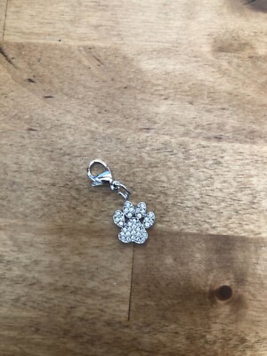 New Out of Package Origami Owl Silver Dog Paw Crystal Dangle