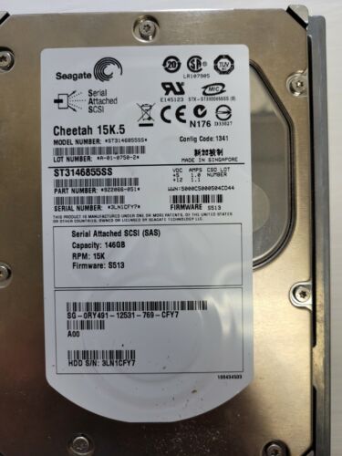 Lot of 10 Cheetah 15K.5. 146GB RPM15K FIRMWARE S513 used and Lot of 10 Cheetah 15K.5. 146GB RPM15K FIRMWARE S513 used and