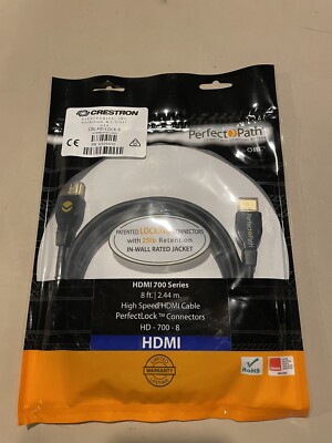Crestron CBL-HD-LOCK-8 Locking High-Speed HDMI Cable 8ft Black New