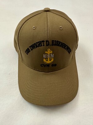 USS DWIGHT D. EISENHOWER CVN 69 The Corps BEIGE Baseball Cap One Size