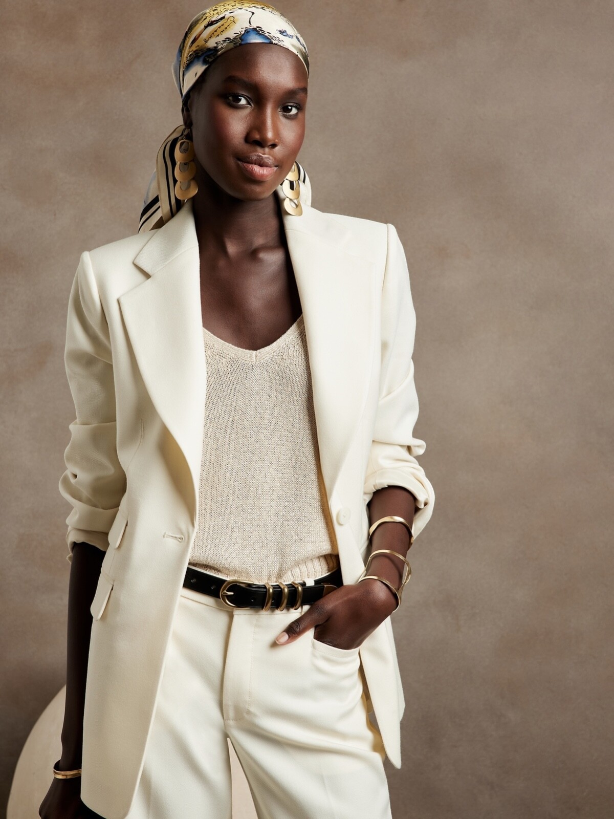 

Шерстяной пиджак Banana Republic Lido Sculpted  Transition Cream White 746814 НОВИНКА, Цвет слоновой кости, Classic Fit