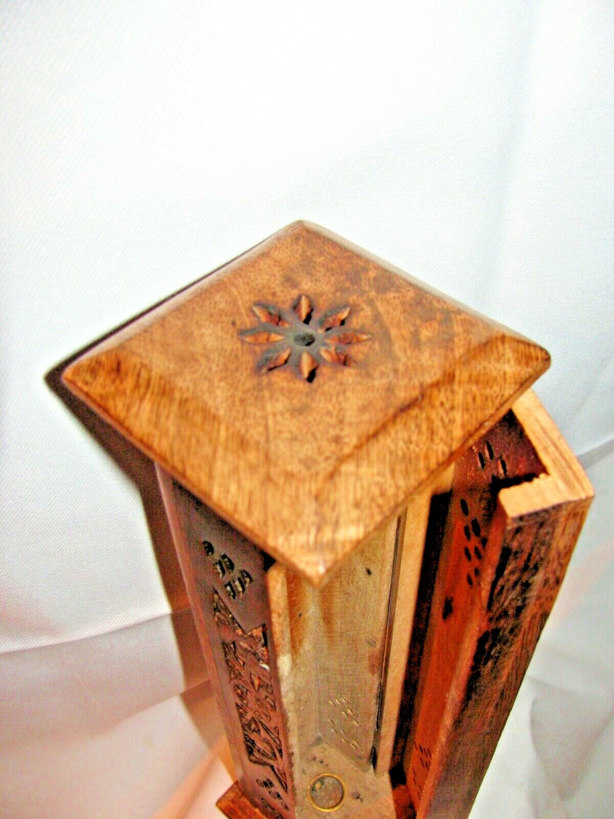 ( # 2 )  vtg  hand crafted  traditional wood  incence stick  burner  hollow hold