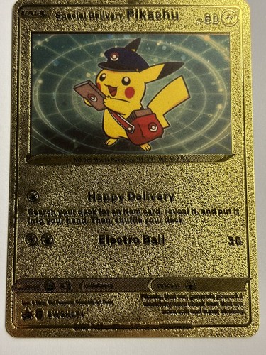ホロカード ピカチュウ 60HP Pokemon Special Delivery Pikachu 60HP Gold Foil Fan Art Card