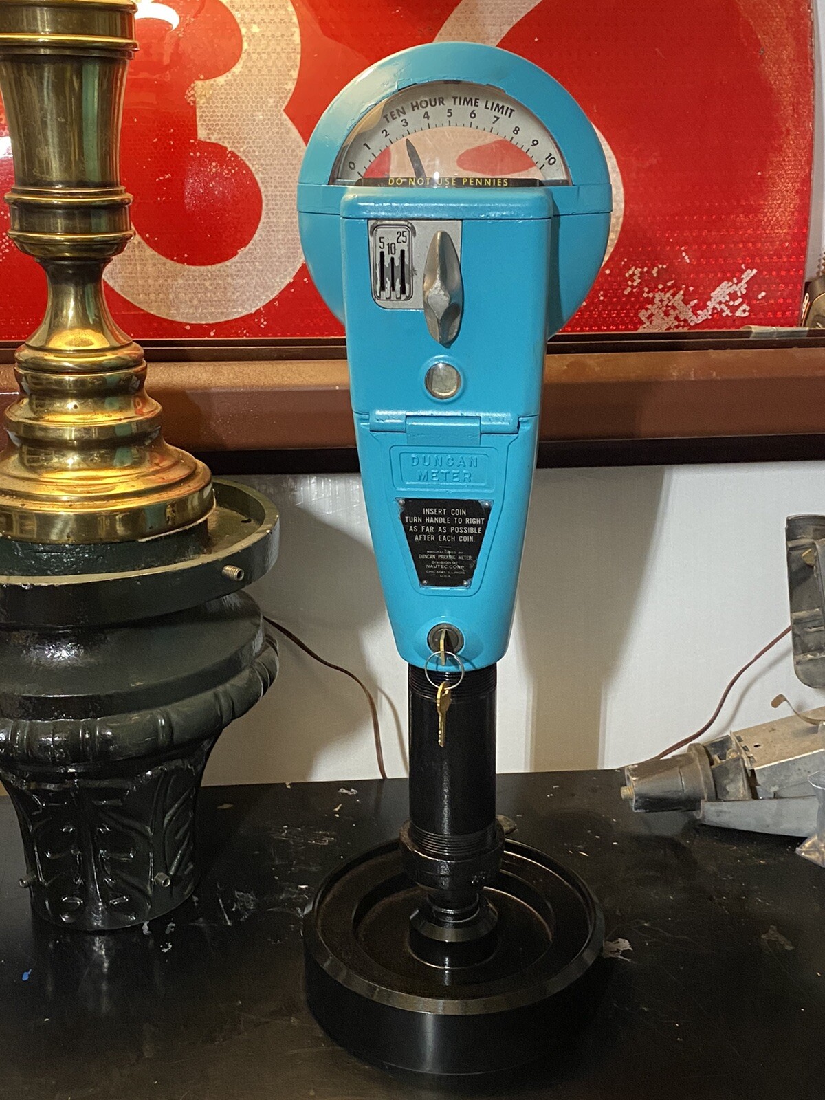 アメリカNYレトロ Duncan Meter コイン式駐車メーター Vintage Duncan Parking Meter Working, Duncan original, New