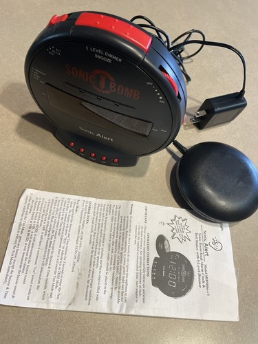 Sonic Bomb Extra Loud Alarm Clock & Bed Shaker SBB500SS-V3 TESTED WORKS