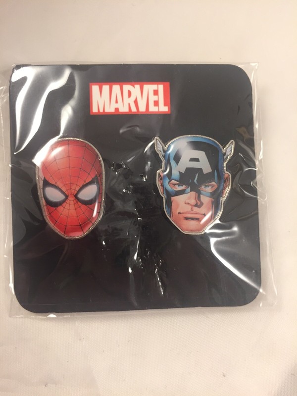 ⑧　MARVEL  SPIDER MAN AND CAPTAIN AMERICA Spiderman & Captain America Heads Marvel Unlimited Cloisonné