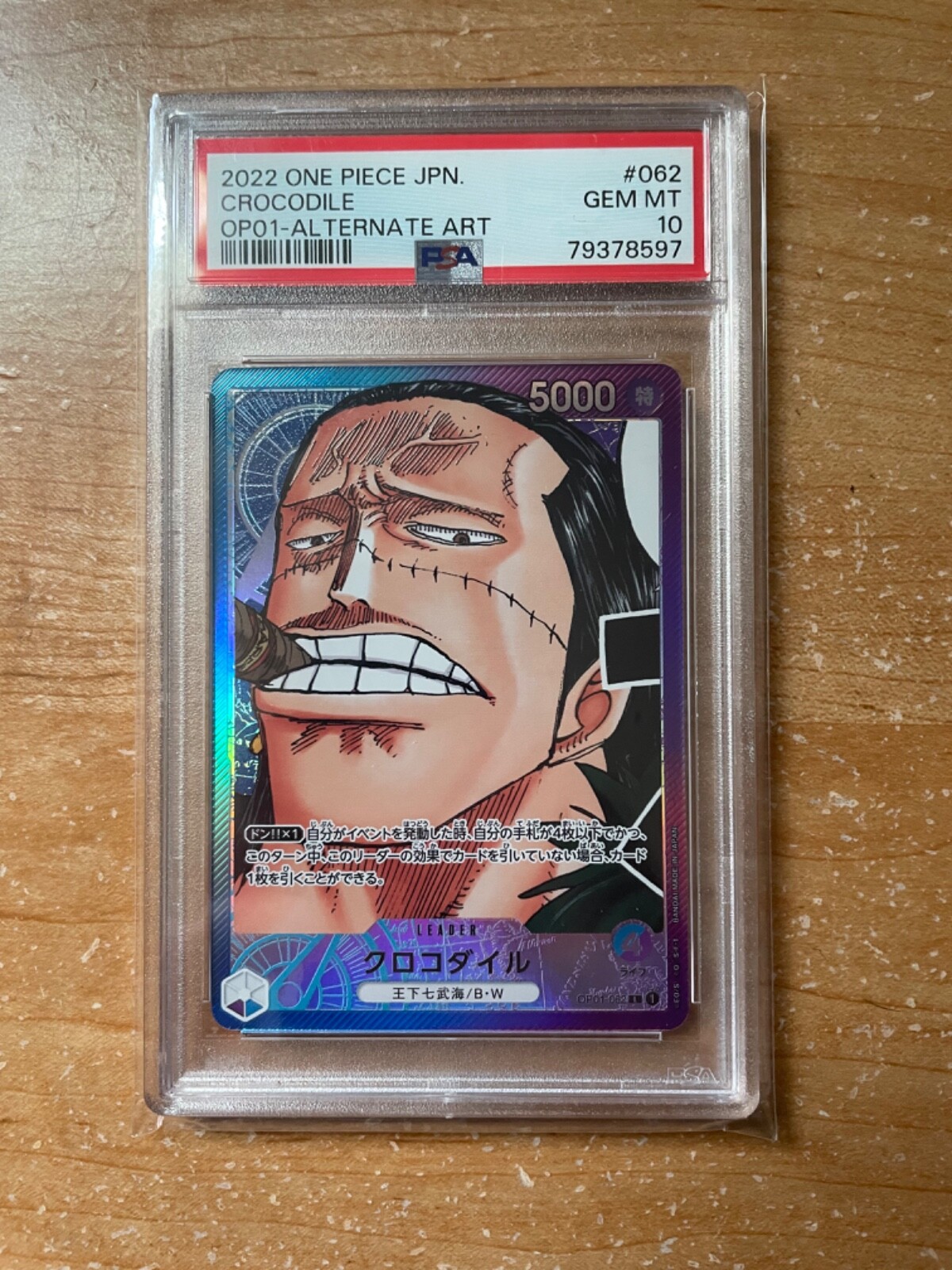 PSA 10 Crocodile OP01-062 Alt Art Leader Romance Dawn One PSA 10 Crocodile OP01-062 Alt Art Leader Romance Dawn One