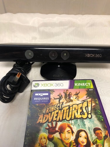 Microsoft XBOX 360 Kinect Sensor Bar Model 1414 Black w/ Kinect Adventures Game