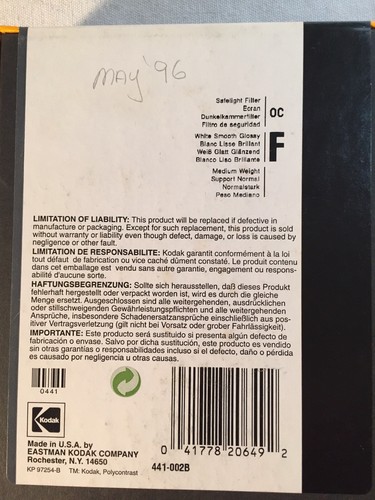 Kodak Polycontrast III RC Professional Paper F Glossy 5x7 100 Sheets Sealed 1996