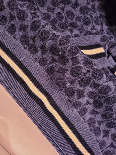 Pre-owned Coach Limited  Logo Men Sweater 2xl Wool Authentic Blue Multicolor