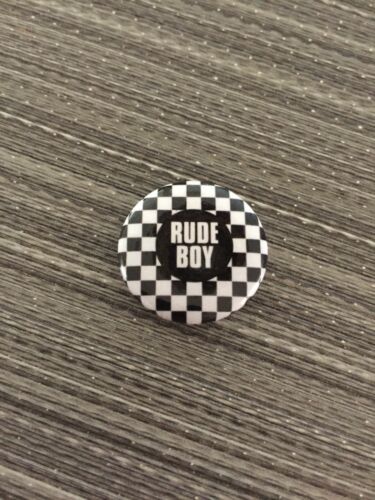 RUDE BOY Button Pin Badge Ska Eighties Two Tone Madness The Specials Selecter