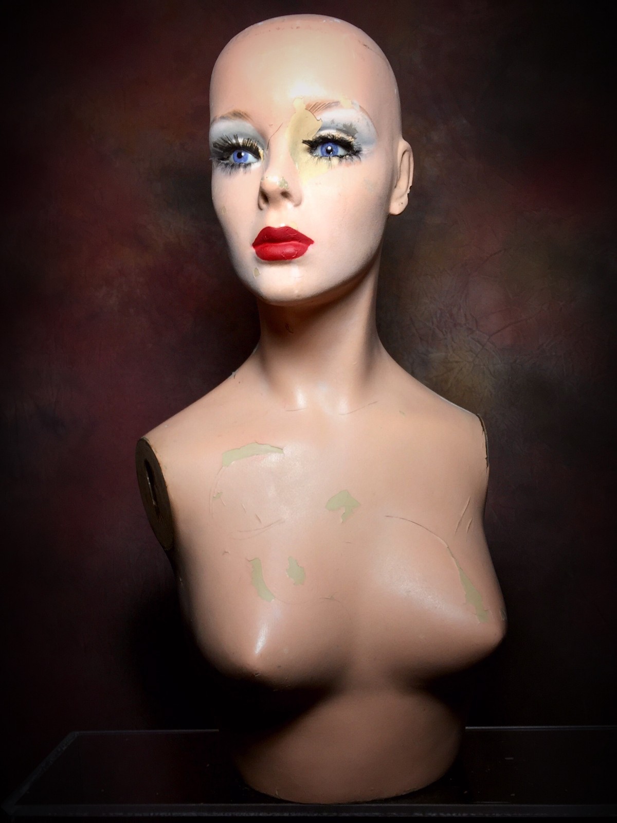 Vintage 50s Mannequin Female Torso GLASS EYES Oddity Art Creepy Beauty Decor