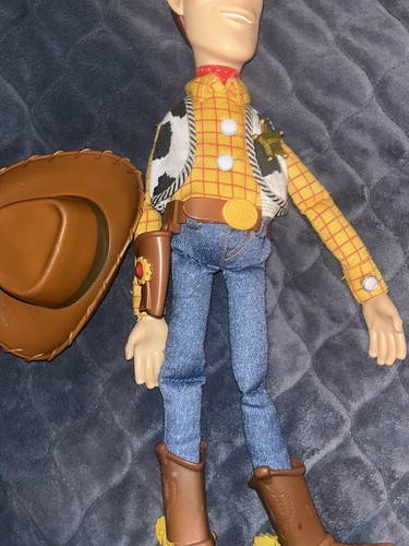 Toy Story WOODY Pull String Talking 15" Doll Disney Pixar With Hat Thinkaway Toy