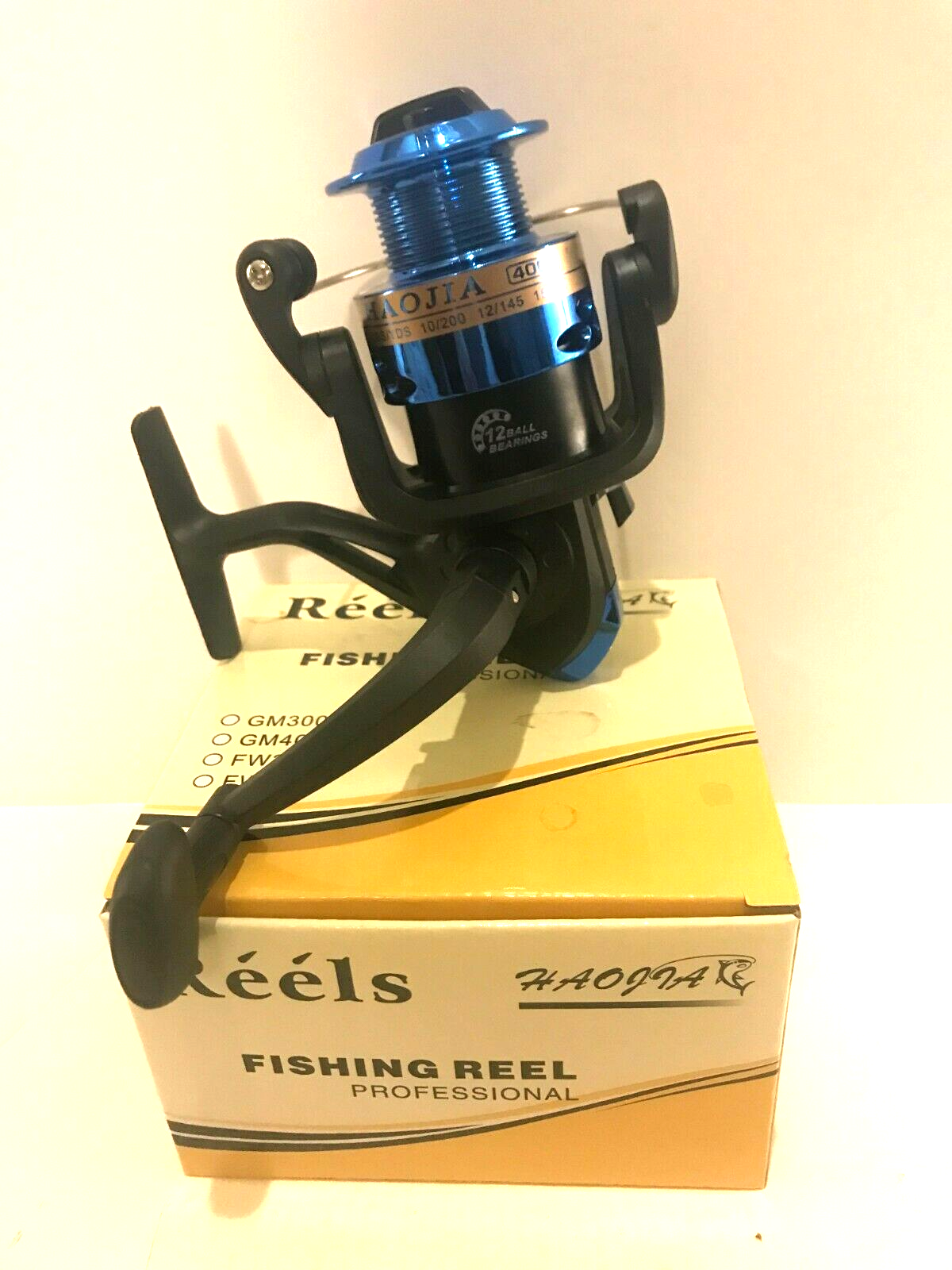 Fw4000 Open Face Fishing Reel W/ Box Blue & Black 5:2:1 Ratio New