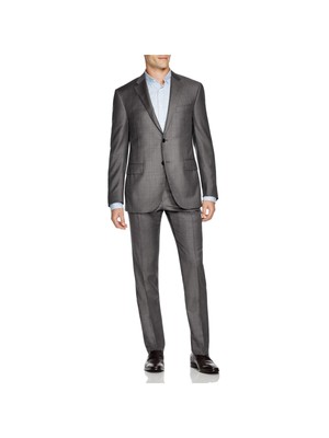 

CORNELIANI Mens Academy Grey Flat Front Performance Stretch Suit, Серый