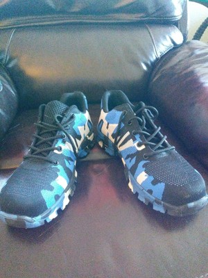 blue camo steel toe shoes
