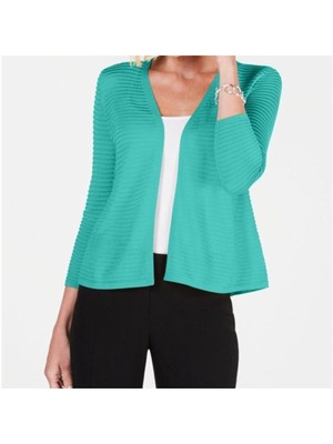

ALFANI Женский открытый кардиган с рукавами 3/4 цвета морской волны, Aqua