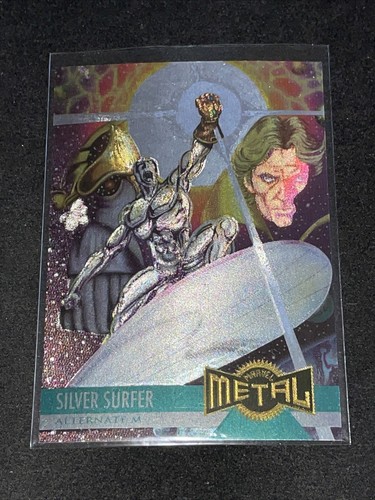 1995 MARVEL METAL - BASE CARD - # 133 SILVER SURFER DONS THE
