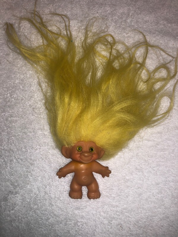 troll doll with blonde hair