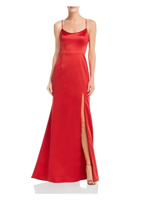 

AQUA DRESSES Женское красное вечернее платье с вырезом на тонких бретельках и круглым вырезом, Красный